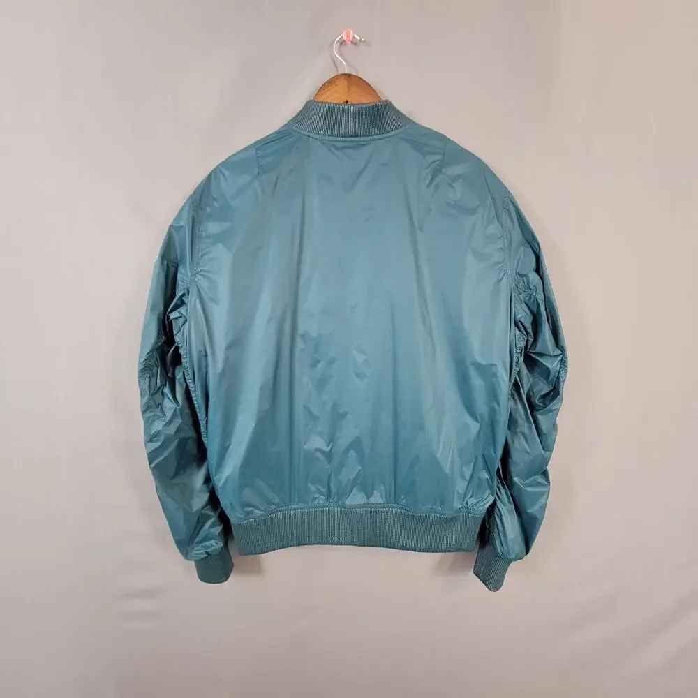 Robert Comstock Breeze Teal Nylon Bomber 42 NWT Quiet Luxury Jacket